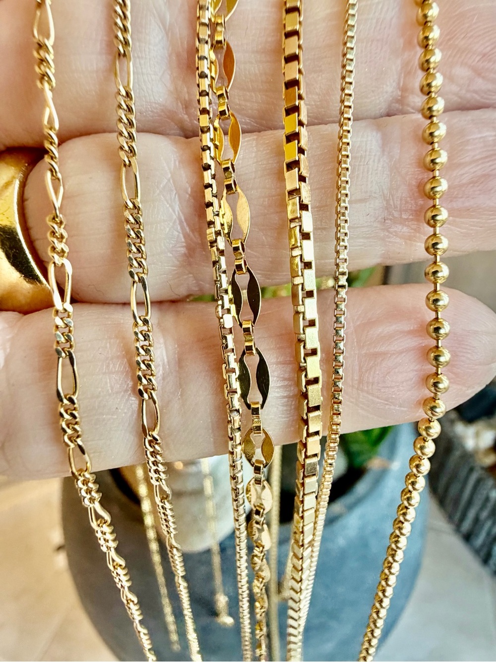 18k gold chains priced per chain